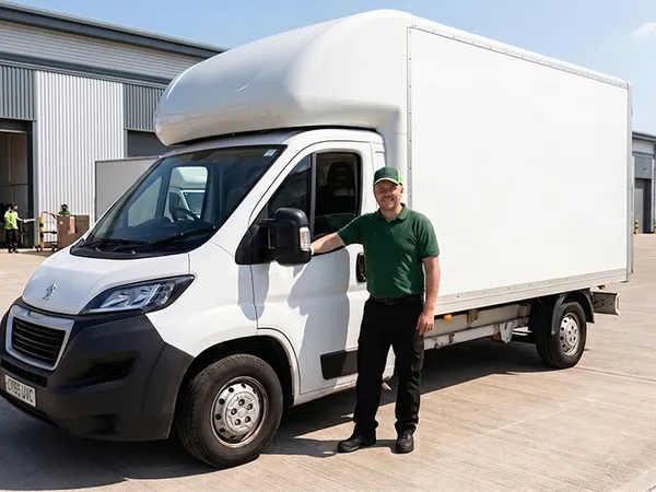 Professional removals team preparing boxes for a Staffordshire home move