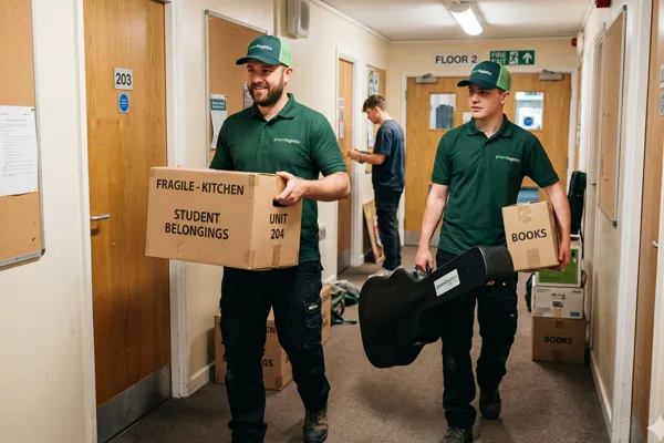 Green4Logistics student removals team loading a van in Stoke-on-Trent