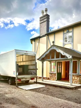 Green4Logistics removal van during a home removal in Stoke-on-Trent
