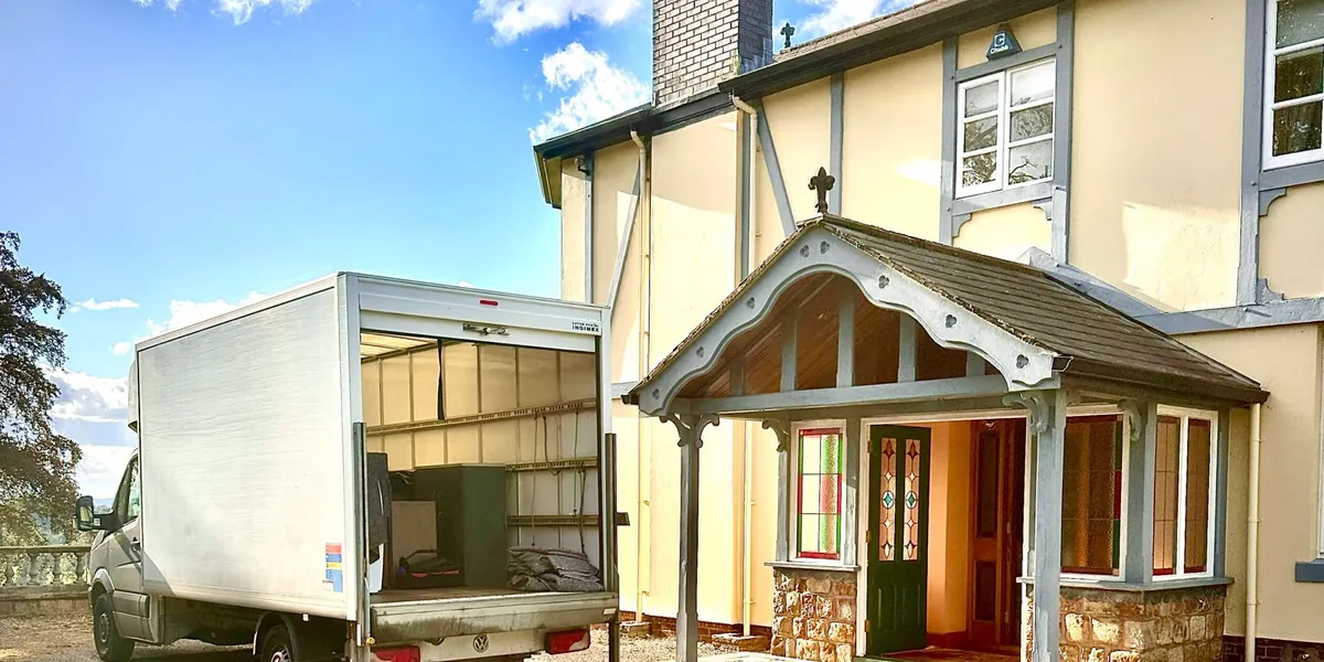 Green4Logistics removal van during a home removal in Stoke-on-Trent