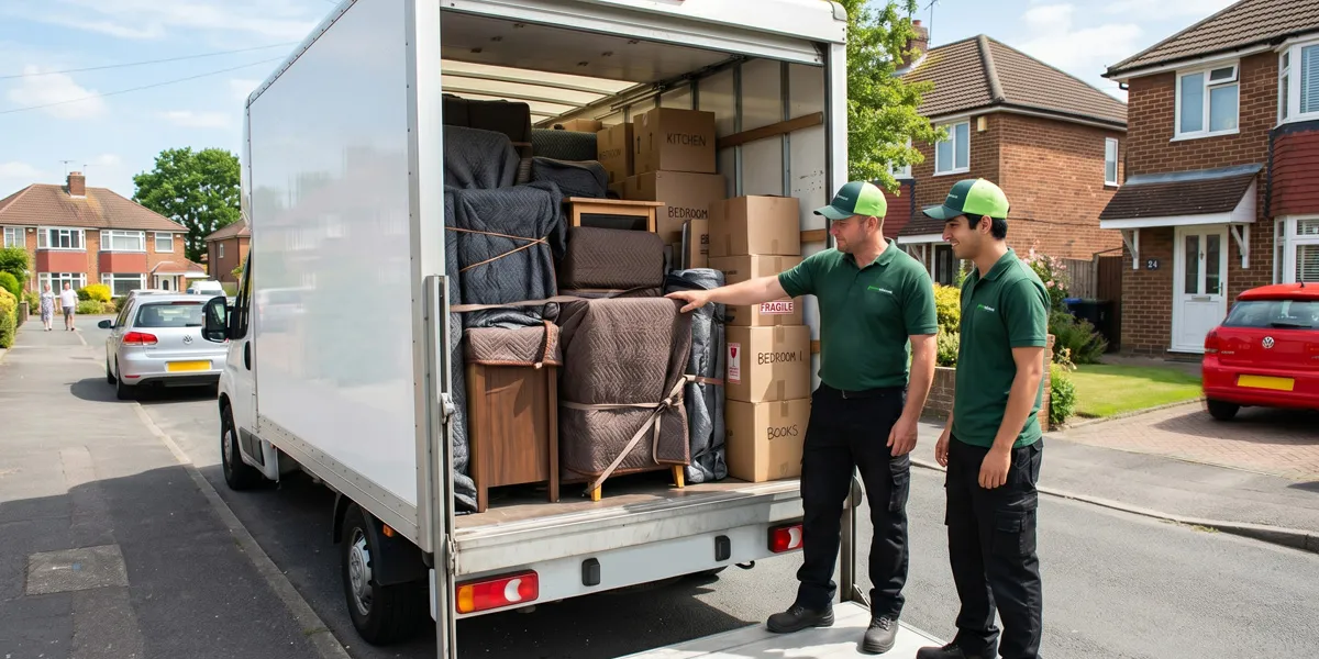 Green4Logistics home removals team loading a van in Stoke-on-Trent
