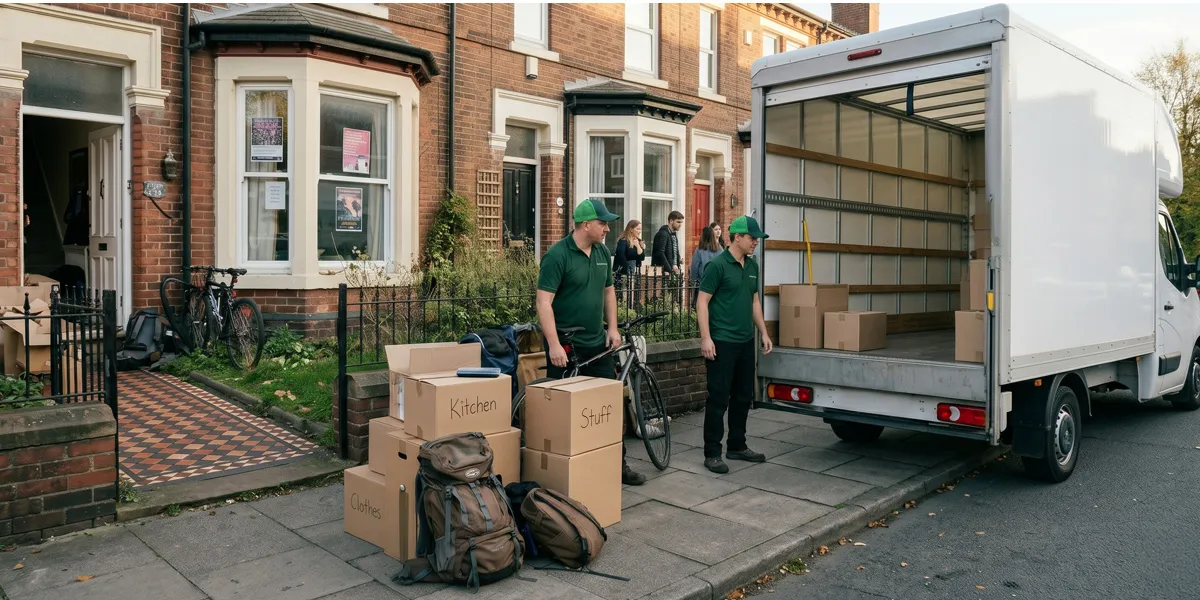 Green4Logistics team helping a student move into university accommodation.