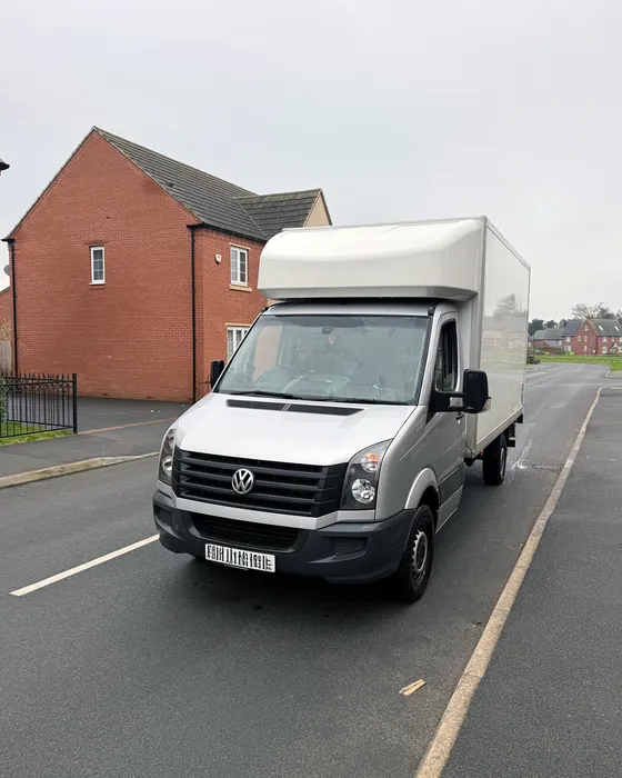 Green4Logistics removal van on a street in Uttoxeter Staffordshire